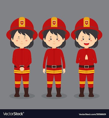 firefighters character with various expression