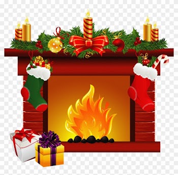 Fireplace Clipart - Christmas Fireplace Clipart