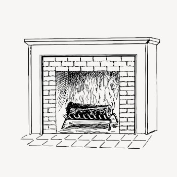 Fireplace clipart, vintage interior illustration | Free Vector - rawpixel