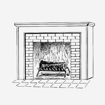 Fireplace drawing, vintage interior illustration. | Free Photo - rawpixel