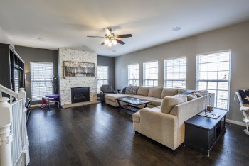 Fireplace, Lighted Ceiling, and Corner Sofa