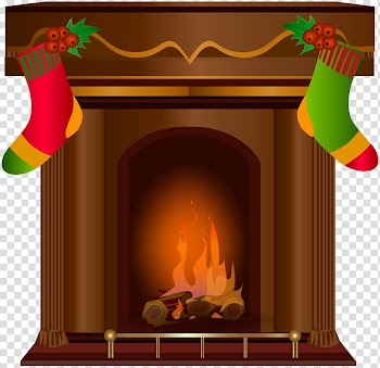 Fireplace with christmas ings illustration, Fireplace , Christmas Fireplace transparent background PNG clipart
