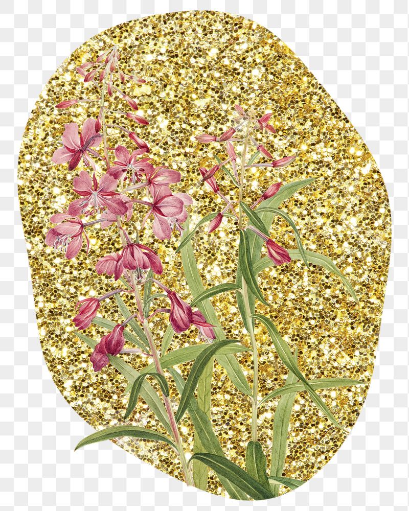 Fireweed flower png badge sticker, | Free PNG - rawpixel