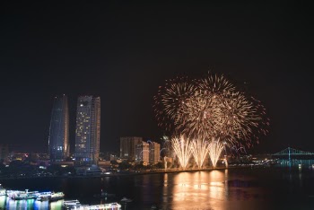 Fireworks Beside Body Of Water