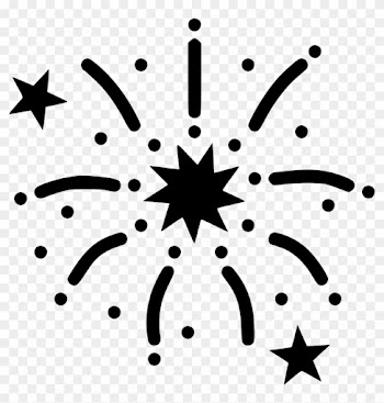 Fireworks Boom Bang Festival Celebration New Year Stars - Black And White Star Border