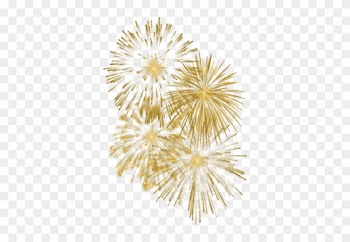 Fireworks Clipart Golden - Gold Fireworks White Background