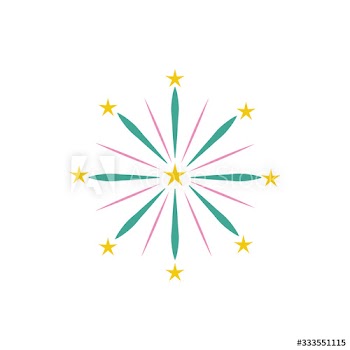 fireworks explosion circular splash with stars