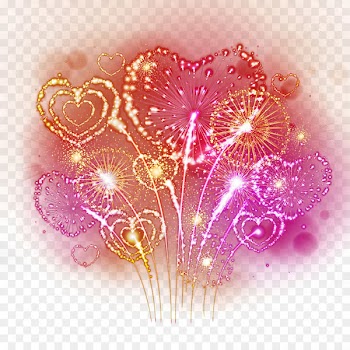 Fireworks Heart Photography Illustration - Color Fantasy Fireworks 