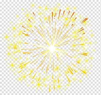 Fireworks Lighting, Hand painted yellow fireworks transparent background PNG clipart
