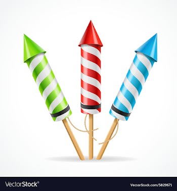 					Fireworks rocket set vector image														
