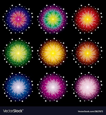 					Fireworks set vector image														