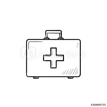 First aid kit hand drawn outline doodle icon