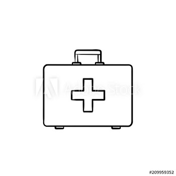 First aid kit hand drawn outline doodle icon