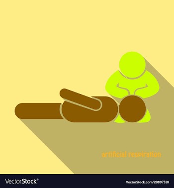 First aid rescue emergency help cpr medic saving vector image