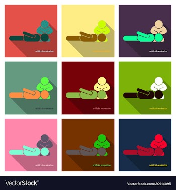First aid rescue emergency help cpr medic saving vector image