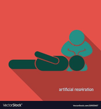 First aid rescue emergency help cpr medic saving vector image