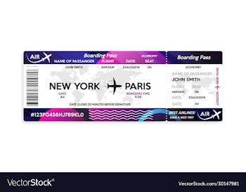 first class boarding pass or plane ticket