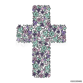 first communion cross floral decoration