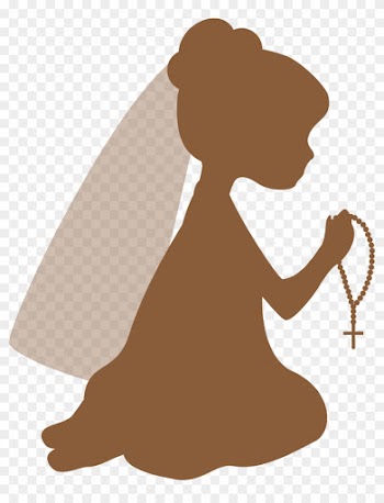 First Communion Silhouettes Firstmunion Clipart Oh - Holy Communion Girl Clipart