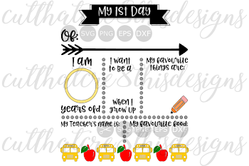First Day Of School, Board, School Year, Cut File, SVG, DXF