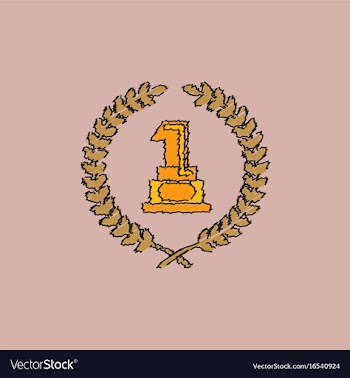 First place icon golden number one symbol in vector image