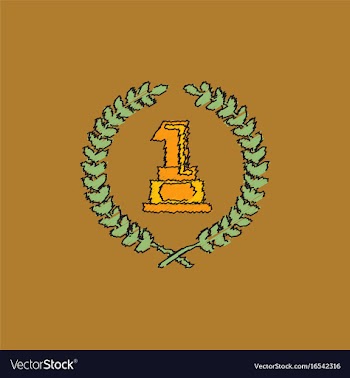 First place icon golden number one symbol in vector image