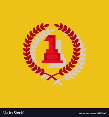 First place icon golden number one symbol in vector image