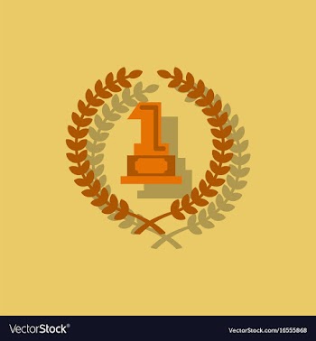 First place icon golden number one symbol in vector image
