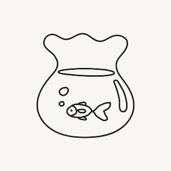 Fish bowl doodle clipart, home | Free Vector Illustration - rawpixel