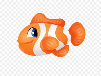 Fish Cartoon - Cartoon hand colored orange fish 