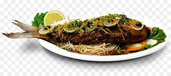 Fish Dish Pescado frito Menu Food - fitness postcard 