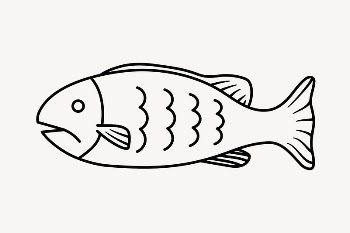 Fish doodle collage element, cute | Free Vector Illustration - rawpixel