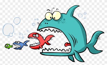 Fish Eating Food Clip Art - Fish Eat Fish Eat Fish