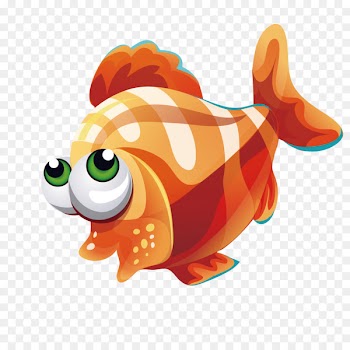 Fish Euclidean vector Clip art - Orange fish with big eyes Vector 