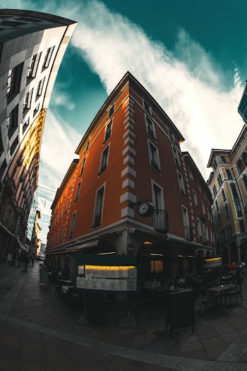 Fish Eye Shot Of Buildings
