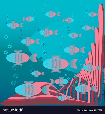 Fish floating vector image