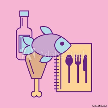 Fish food and restaurant icon vector design