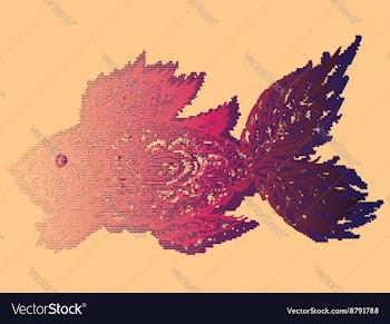 Fish Grunge Lineart3 vector image