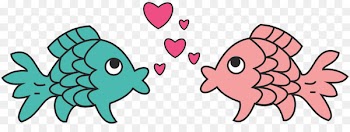 Fish Heart Kissing gourami Clip art - Heart Fish Cliparts 