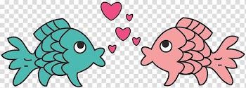 Fish Heart Kissing gourami , Heart Fish transparent background PNG clipart