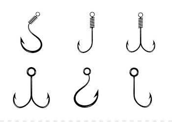 Fish hook Fishing Pattern - Icon Hook Png Free 