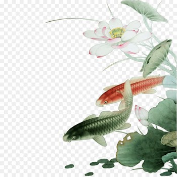 Fish Ink wash painting Download - Fish play Hawthorn 