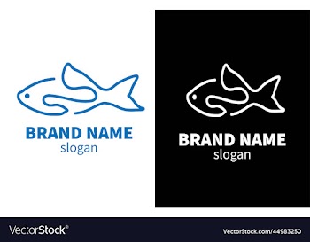 fish line art logo design