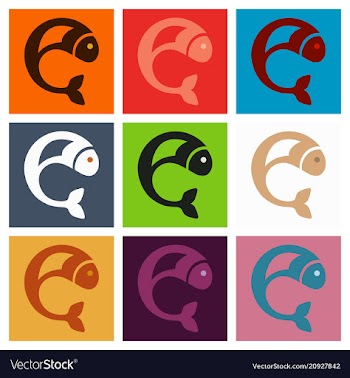 Fish logo template creative symbol of fishing vector image