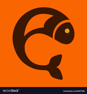 Fish logo template creative symbol of fishing vector image