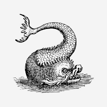 Fish monster drawing, vintage mythical | Free Photo - rawpixel