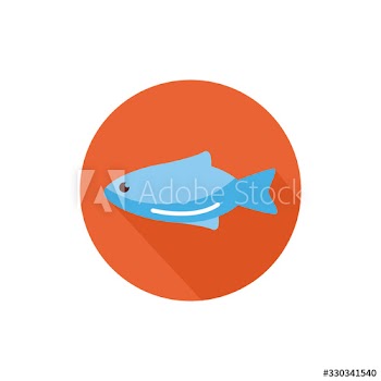 fish sea animal block style icon
