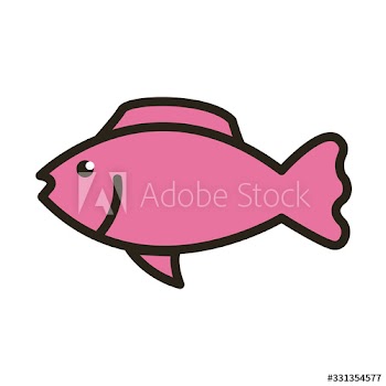 fish sea animal line and fill style icon