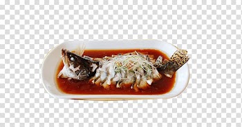Fish Steaming Cuisine, Steamed grass carp transparent background PNG clipart