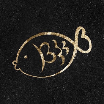 Fish sticker, gold aesthetic illustration | Free PSD Illustration - rawpixel